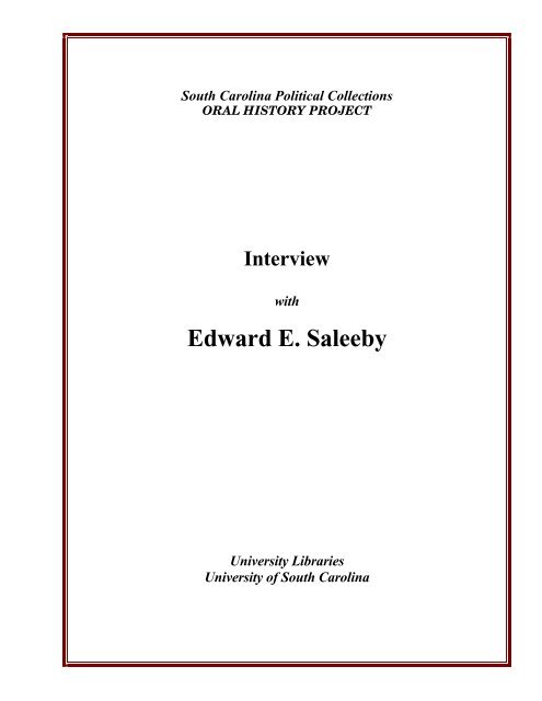 South Carolina Political Collections - University of South Carolina ...