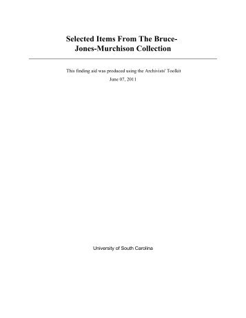 Jones-Murchison Collection - University of South Carolina Libraries