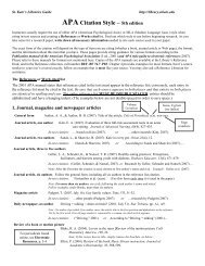 HOW TO CITE YOUR SOURCES - College of St. Catherine Libraries