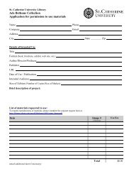 Request for permission to use materials - College of St. Catherine ...