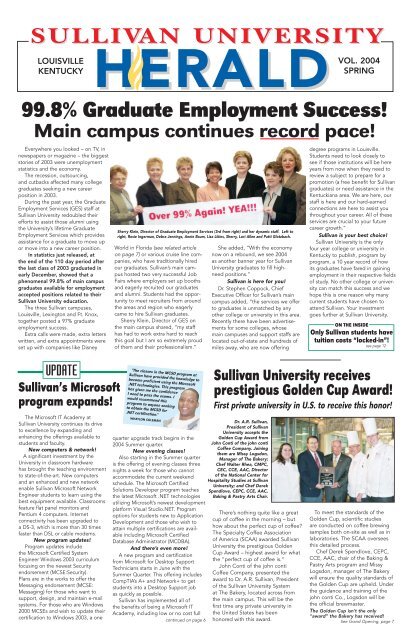 SULLIVAN UNIVERSITY 99.8% Graduate Employment Success!