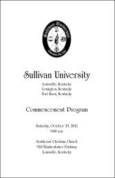 Commencement Program - Sullivan University | Library