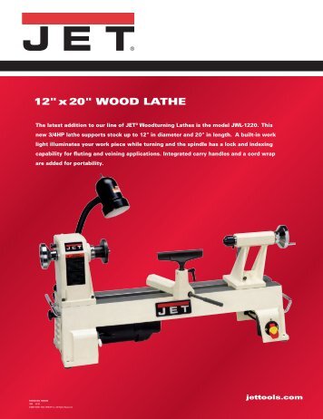 12"x 20" WOOD LATHE - JET Tools