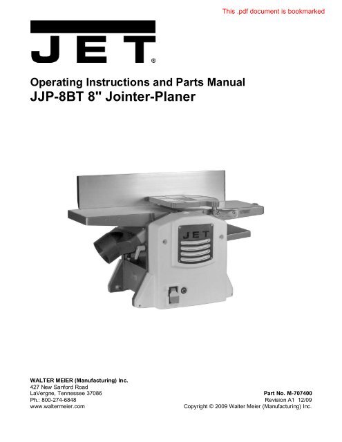 JJP-8BT 8" Jointer-Planer - Rockler.com