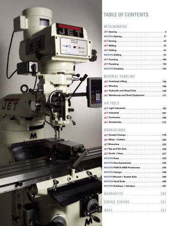 TABLE OF CONTENTS - JET Tools