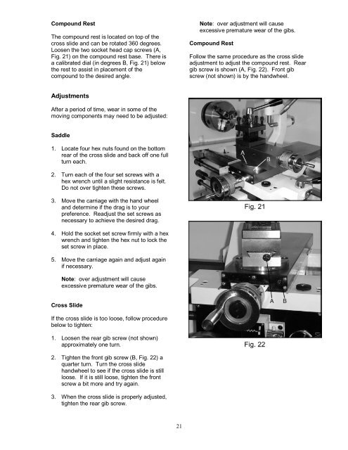 OWNER'S MANUAL GH-1340W/1440W Lathes - JET Tools