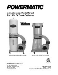 Instructions And Parts Manual PM1300TX Dust Collector - Powermatic