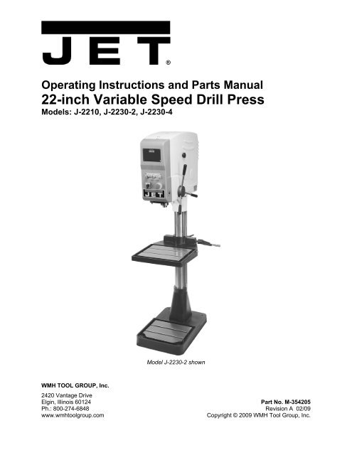 22-inch Variable Speed Drill Press - JET Tools