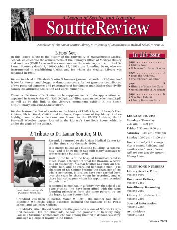 Issue 32 - Lamar Soutter Library - the University of Massachusetts ...
