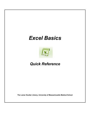 Excel Quick Reference - Lamar Soutter Library