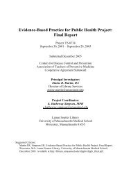 Evidence-Based Practice for Public Health Project: Final Report