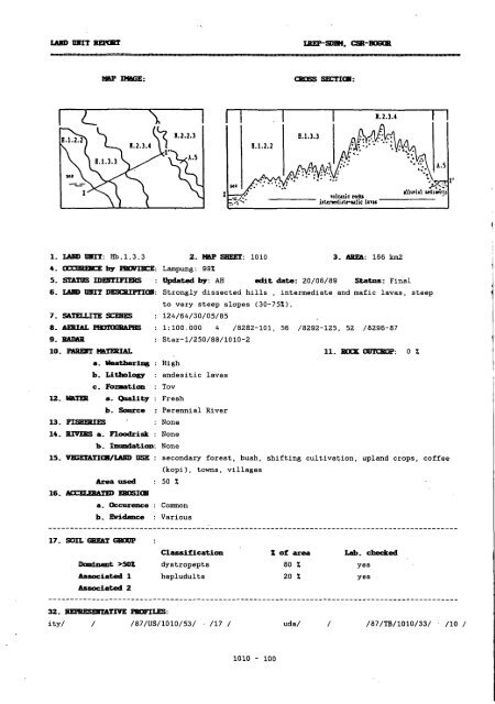 BUKU KETERANGAN PETA SATÜAN LAHAN DAN TANAH ...