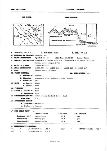 BUKU KETERANGAN PETA SATÜAN LAHAN DAN TANAH ...