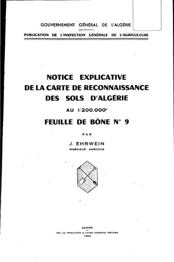 notice explicative de la carte de reconnaissance des sols d'algerie ...