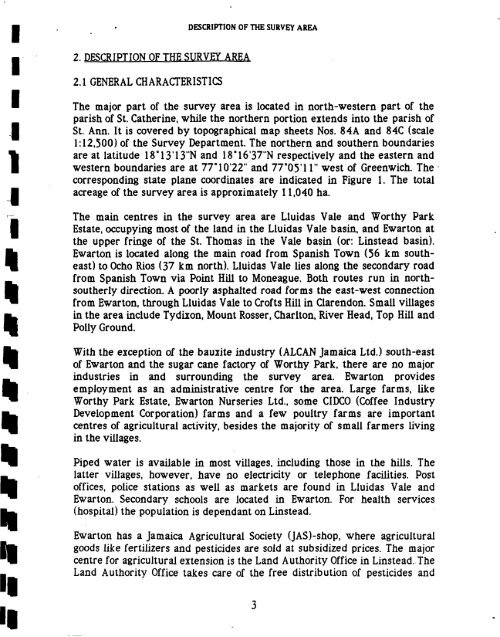 Semi-detailed Soil Survey of the LIuidas Vale Area, St. Catherine-St ...