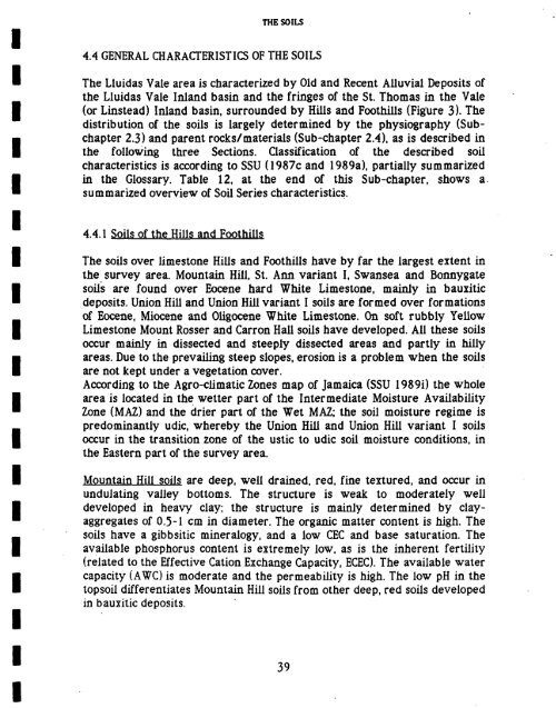 Semi-detailed Soil Survey of the LIuidas Vale Area, St. Catherine-St ...