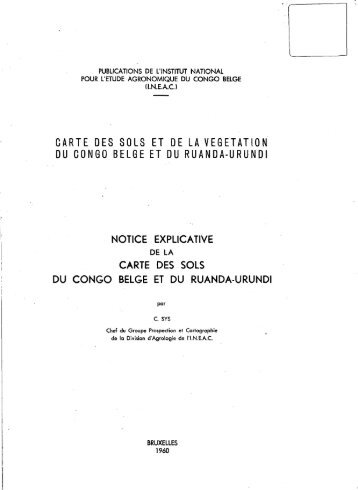 carte des sols et de la vegetation du congo belge et du ruanda ...