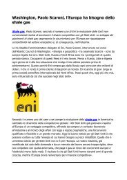 Shale gas una prioritÃ  per Scaroni (Eni)