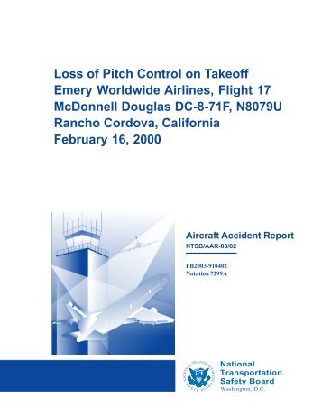 Loss of Pitch Control on Takeoff Emery Worldwide Airlines, Flight 17 ...