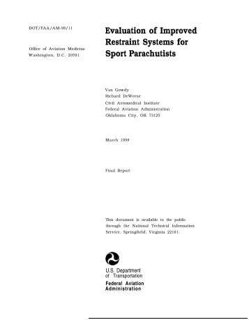 Evaluation of Improved Restraint Systems for Sport Parachutists