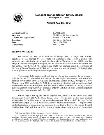 NTSB/AAB-06/05 - National Transportation Safety Board