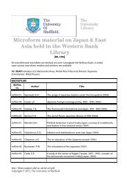 Microform material on Japan & East Asia held in the Western Bank ...