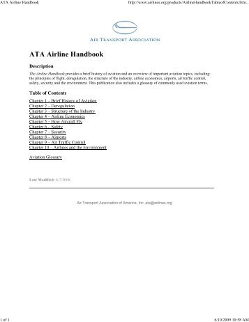 ATA Airline Handbook - Libraries - Embry-Riddle Aeronautical ...