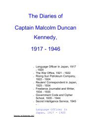 The Diaries of Captain Malcolm Duncan Kennedy, 1917 - 1946