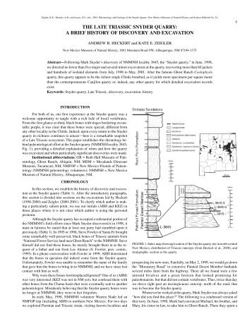 The Late Triassic Snyder Quarry