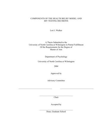Components Of The Health Belief Model And Hiv Testing Decisions Components Of The Health Belief Model And Hiv Testing Decisions