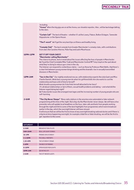 Piccadilly Talk - Ofcom Licensing