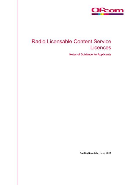 Radio Licensable Content Service (RLCS) - Ofcom Licensing