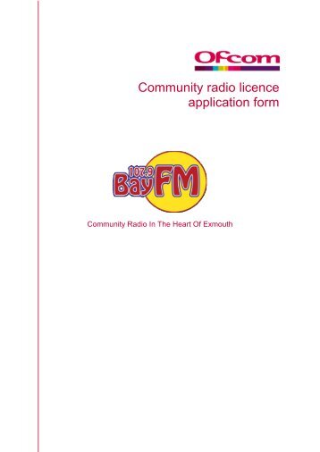 CR application form - Ofcom Licensing