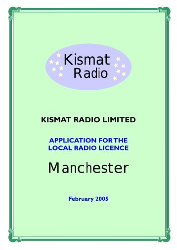 Kismat FM - Ofcom Licensing