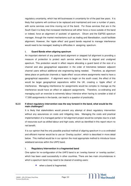 UHF2 realignment study - Ofcom Licensing