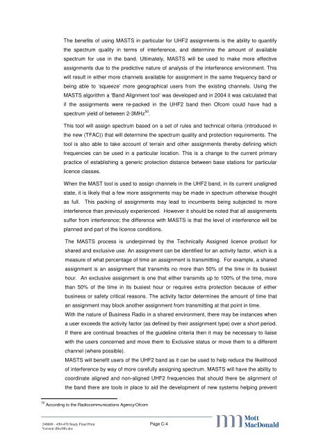 UHF2 realignment study - Ofcom Licensing