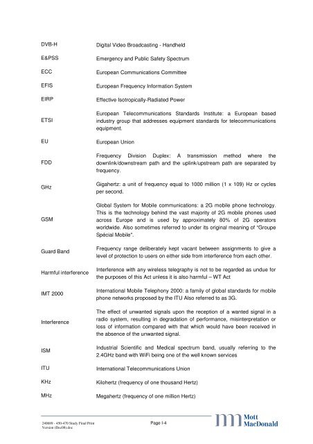 UHF2 realignment study - Ofcom Licensing