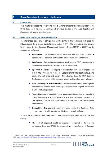 UHF2 realignment study - Ofcom Licensing