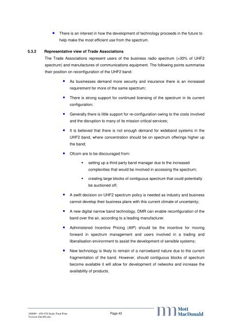 UHF2 realignment study - Ofcom Licensing