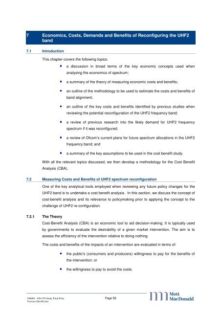 UHF2 realignment study - Ofcom Licensing