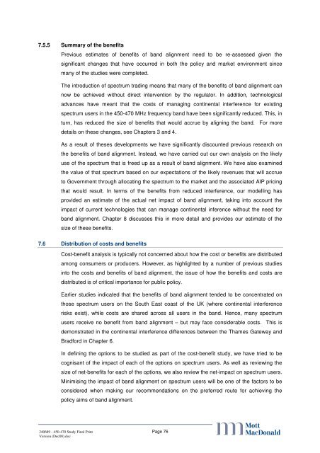 UHF2 realignment study - Ofcom Licensing