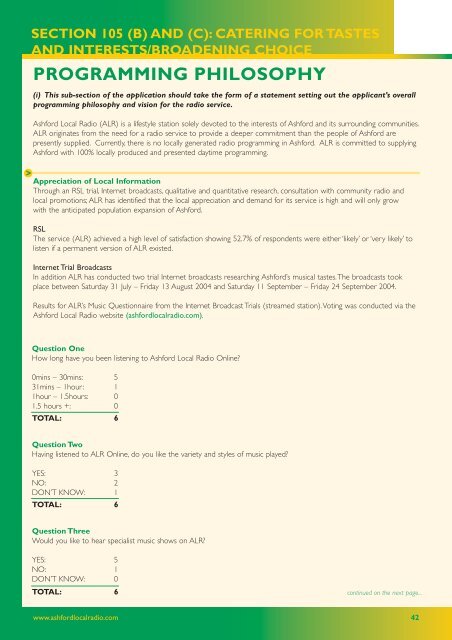 Ashford Local Radio - Ofcom Licensing