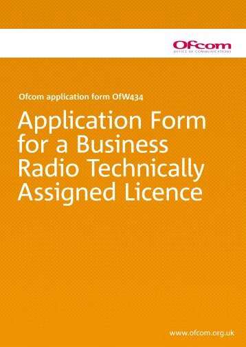 OfW434 Business Radio Technically Assigned ... - Ofcom Licensing