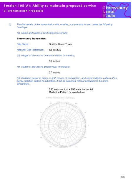 SLR - Ofcom Licensing