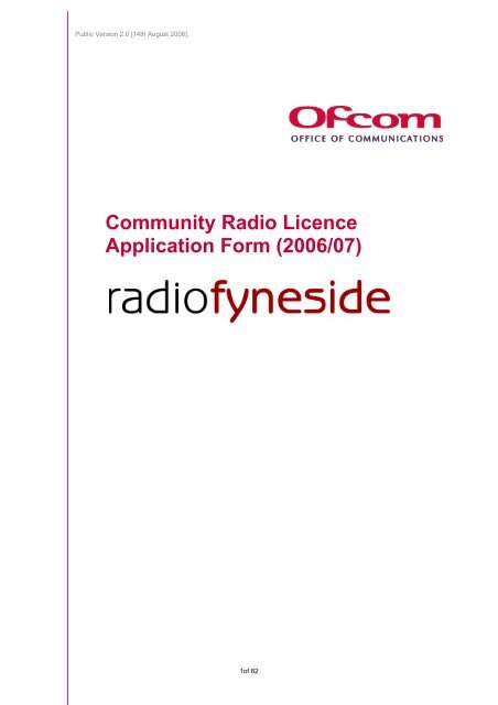 Radio Fyneside - Ofcom Licensing