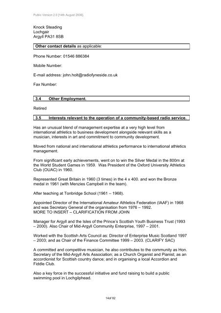 Radio Fyneside - Ofcom Licensing