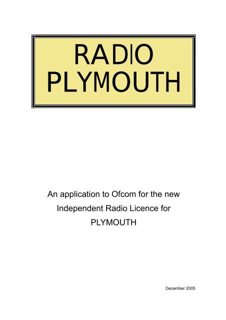 Radio Plymouth - Ofcom Licensing