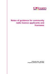 Notes of guidance for community radio licence ... - Ofcom Licensing