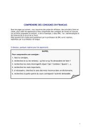 COMPRENDRE DES CONSIGNES EN FRANCAIS