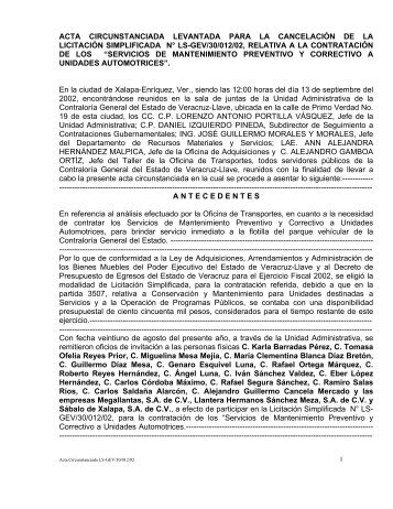 ACTA CIRCUNSTANCIADA ACTA CIRCUNSTANCIADA